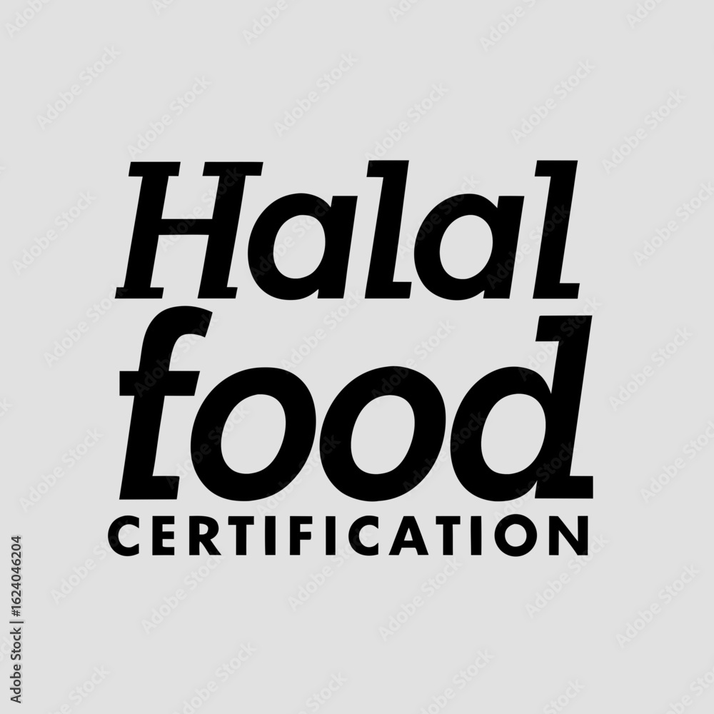 Obraz premium Halal Food Certified Icon – Islamic Approved Label Badge Vector