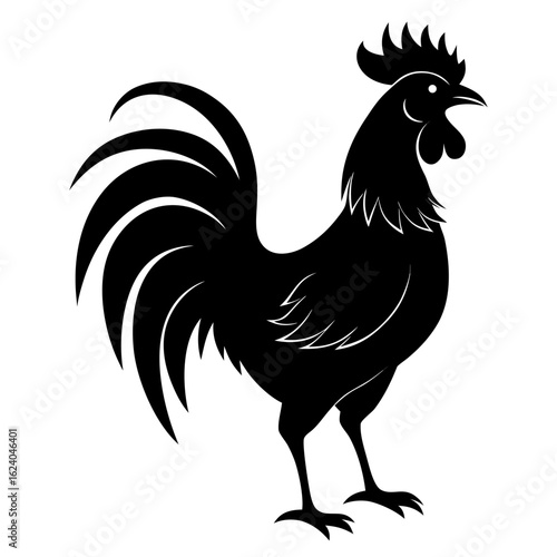 Proud Rooster Icon | Morning and Farm Symbol Vector Illustration
