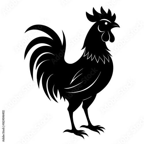 Proud Rooster Icon | Morning and Farm Symbol Vector Illustration