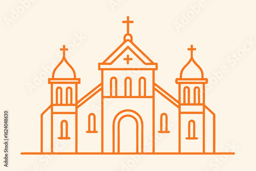 Wallpaper Mural artistic-line-drawing-of-a-church-or-cathedral-- (1).eps Torontodigital.ca