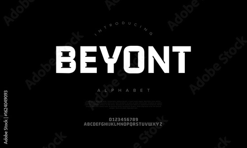 Modern bold stencil font perfect for sport, tech, and urban design themes. Strong presence and clean cuts