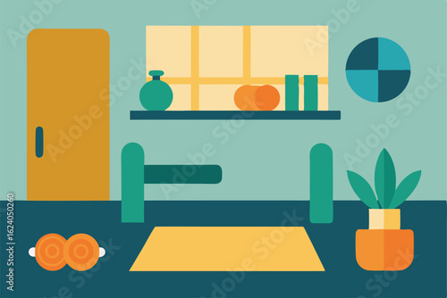 bedroom transformed into a workout and yoga zone w (1).eps