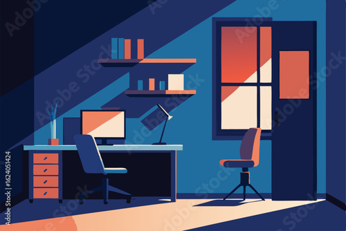 bedroom with home office corner   desk  chair  she.eps