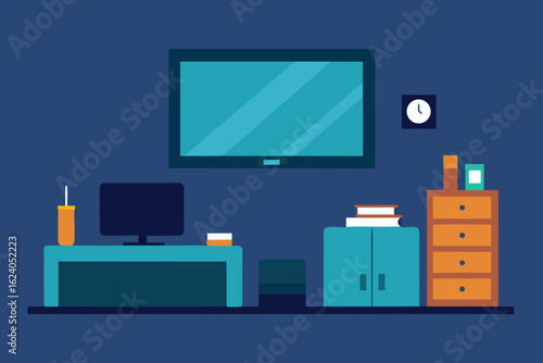 bedroom-with-wall-mounted-tv-and-console-- (1).eps