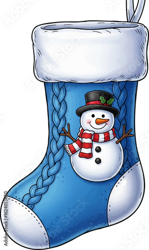 Snowman Appliqué Christmas Stocking Ornament