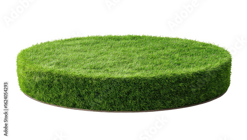 Circular grassy platform