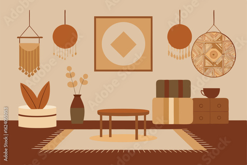 boho style interior with textured rugs  macram   a (1).eps