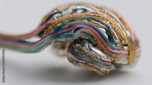 Wallpaper Mural Intricate Close-Up of Colorful Metallic Wire Sculpture on White Background Torontodigital.ca