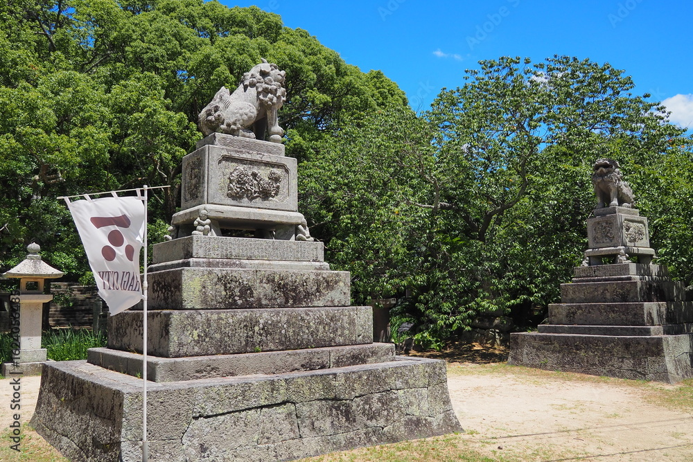 Obraz premium 萩城跡指月公園の風景（山口県）