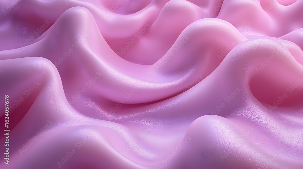 Obraz premium Pink satin waves form dreamy landscape