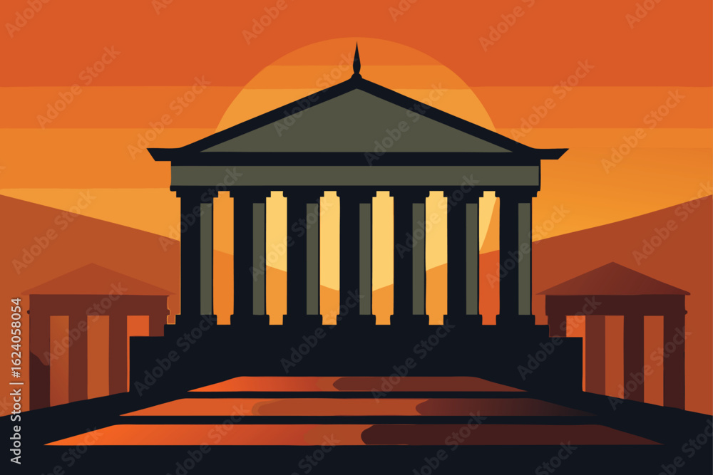 Obraz premium building-silhouette-in-neoclassical-style--.eps