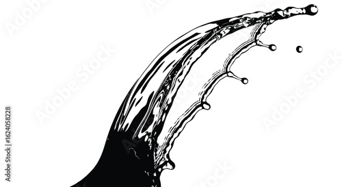 Dramatic Black and White Water Splash
