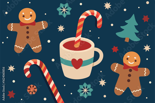 cartoon christmas treat wallpaper featuring ginger.eps