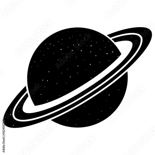 Saturn silhouette vector illustration