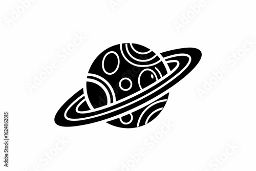 Saturn icon silhouette vector illustration