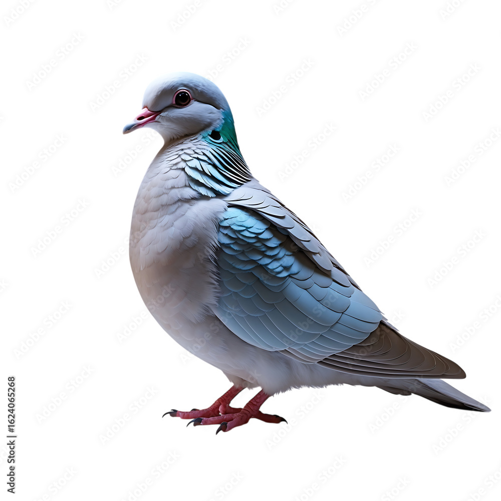 Obraz premium Elegant emerald dove isolated on transparent background, showcasing its vibrant plumage