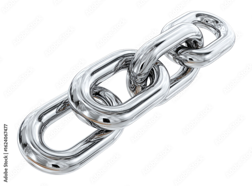 Obraz premium Polished metallic chain links