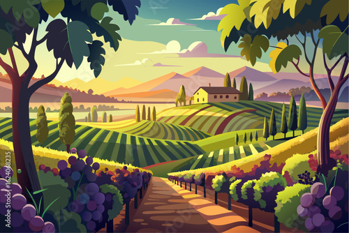 vineyard in autumn