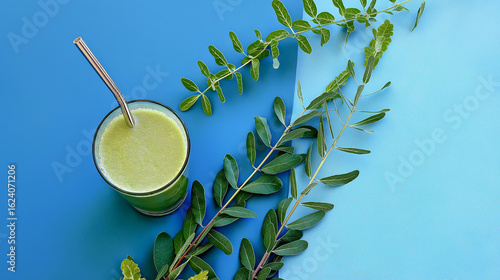 Vegetable juice,green tea,Two tones,postcard