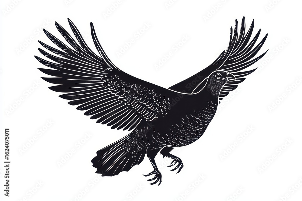 Obraz premium Landing turkey icon vector illustration isoleted on white background in black silhouette complex photo .