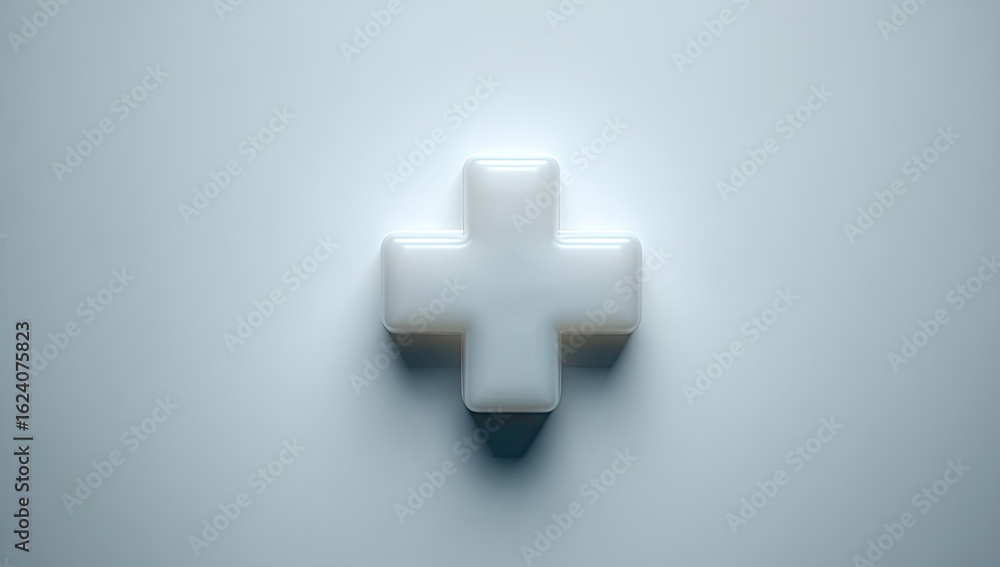 Obraz premium White Cross Shape on Smooth Surface