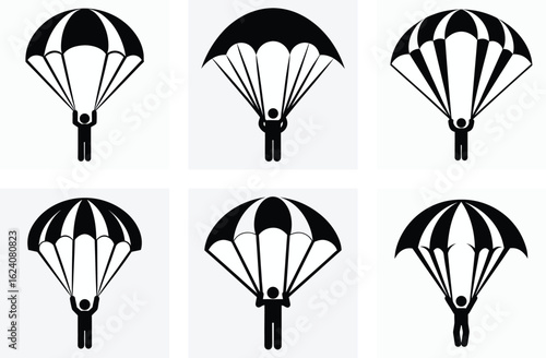 Parachute silhouette vector design