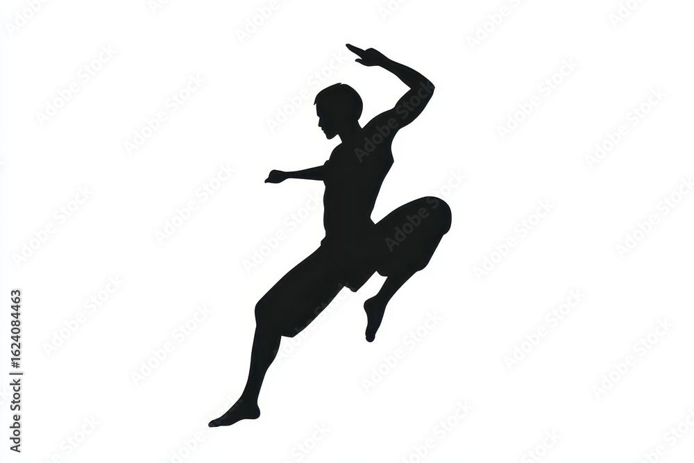 Naklejka premium Male in Warrior III Pose balancing on one leg icon vector