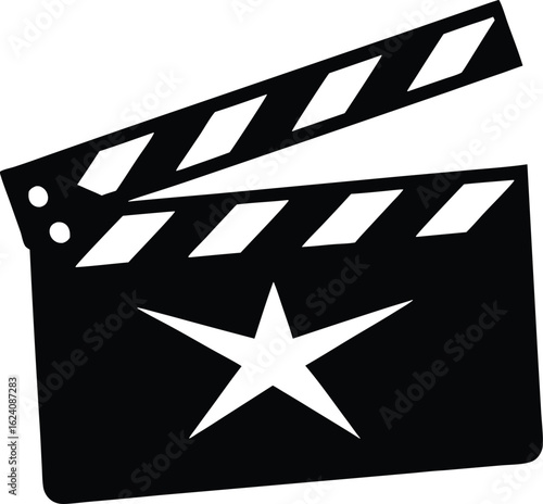 magic clapperboard vector icon.