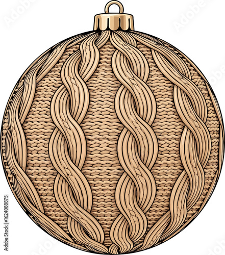Cream Cable Knit Christmas Tree Ornament