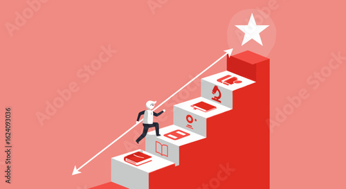 This image represents progress, growth, and the pursuit of success through continuous improvement.
