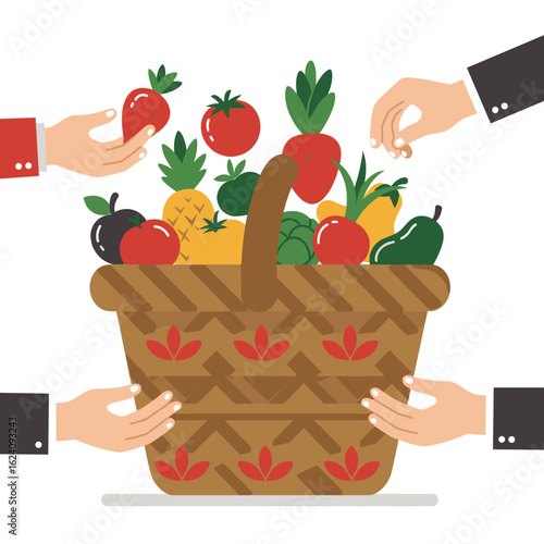 This image symbolizes healthy living, sharing, and the bounty of nature.