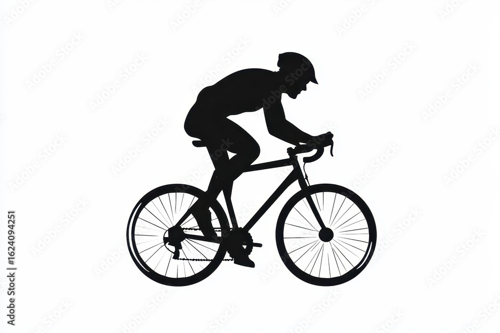 Fototapeta premium Man cycling icon vector illustration isoleted on white background in black silhouette complex photo.
