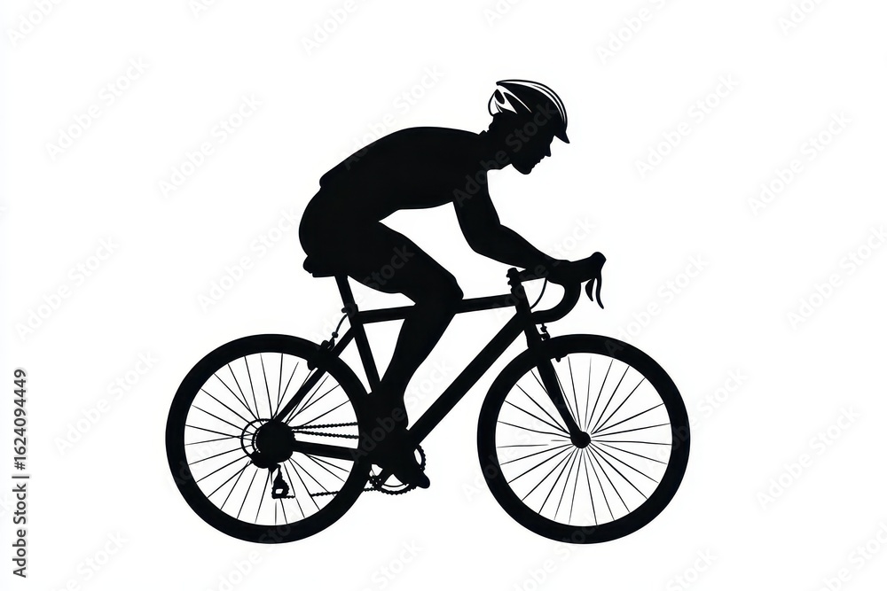 Obraz premium Man cycling icon vector illustration isoleted on white background in black silhouette complex photo.