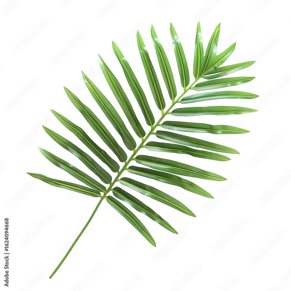 Fototapeta premium Detailed illustration of a vibrant palm leaf