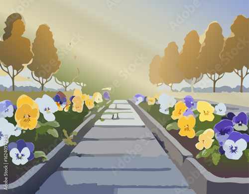 花と風景