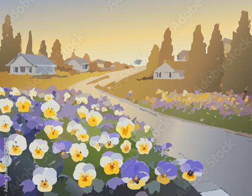 花と風景