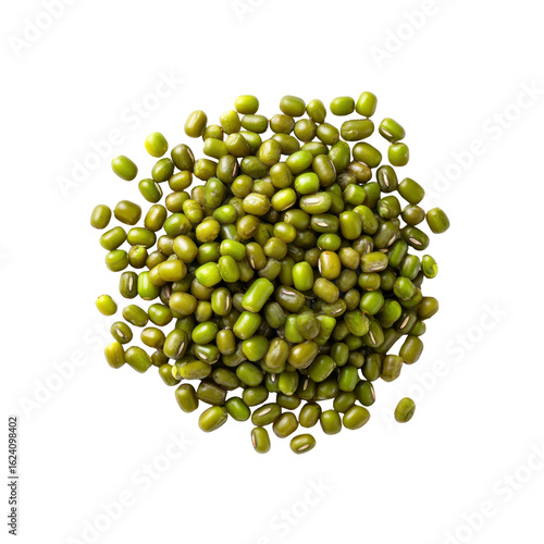 Top View of a Pile of Mung Beans Isolated on Black Background