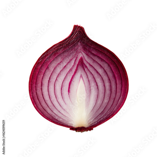 Cross Section of a Red Onion, Vibrant Layers and Texture