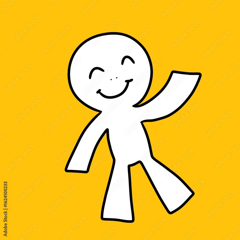 Obraz premium cute happy cartoon character