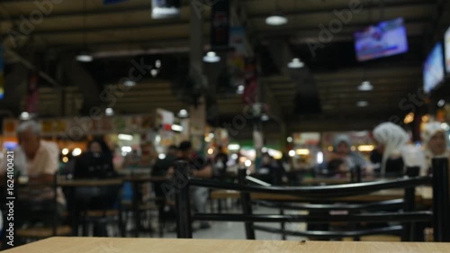 Wallpaper Mural Blurred Food Court Scene - Defocused Background  Torontodigital.ca