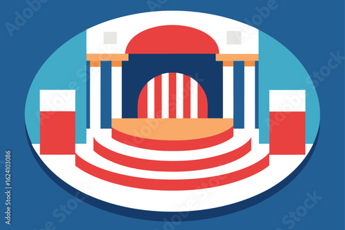 greek theatre stage design from top view  .eps