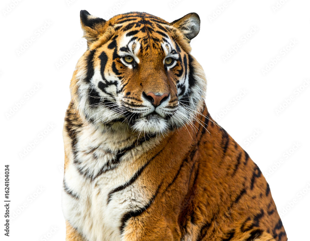 Fototapeta premium bengal tiger isolated on white background