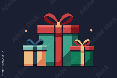 hand drawn christmas clipart of wrapped gifts wit (1).eps