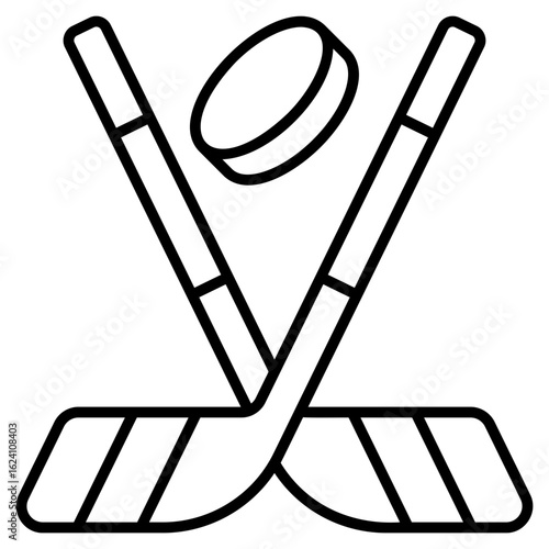 Photography Hockey Line Icon