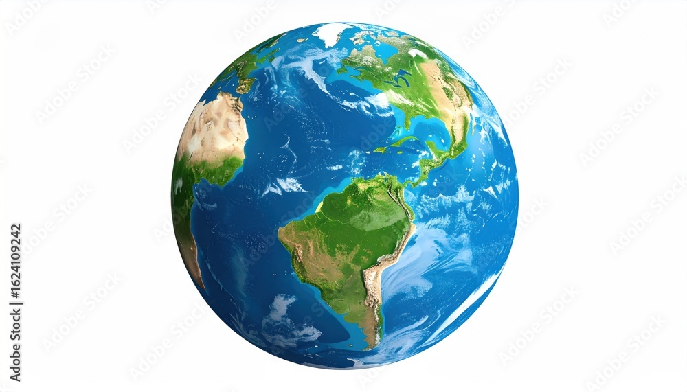Fototapeta premium Earth globe, detailed map