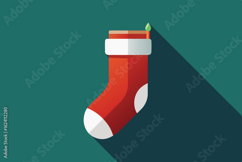 hand drawn style christmas stocking with rough pe.eps