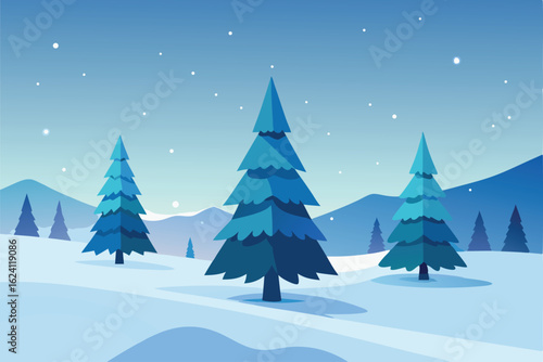 hand painted watercolor christmas trees with soft .eps