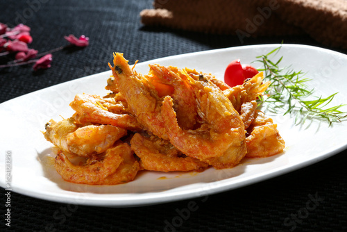 Chinese cuisine, Cantonese cuisine, salted egg yolk shrimp