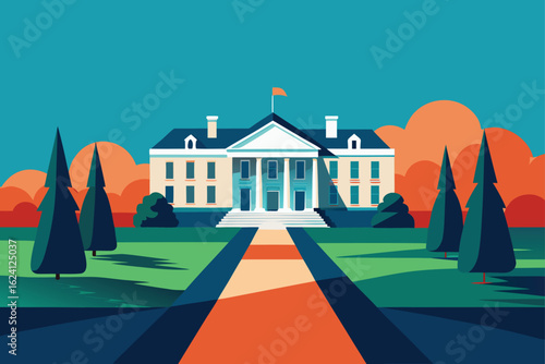 historic presidential estate in perspective view   (1).eps