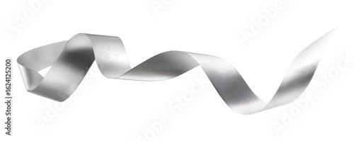 Abstract silver ribbon